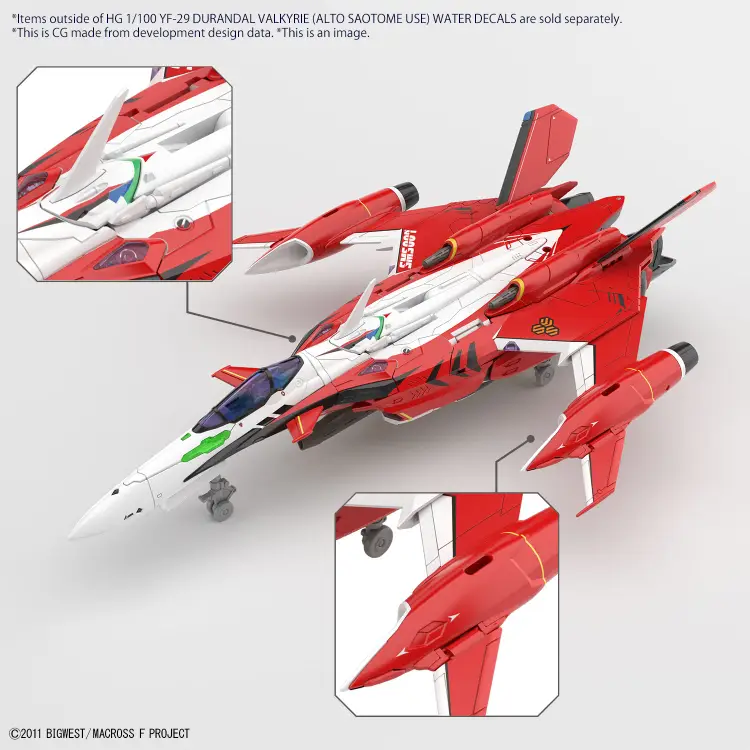 MACROSS - HG 1/100 YF-29 Durandal Valkyrie "Naklejki wodne" - Zestaw modelarski
