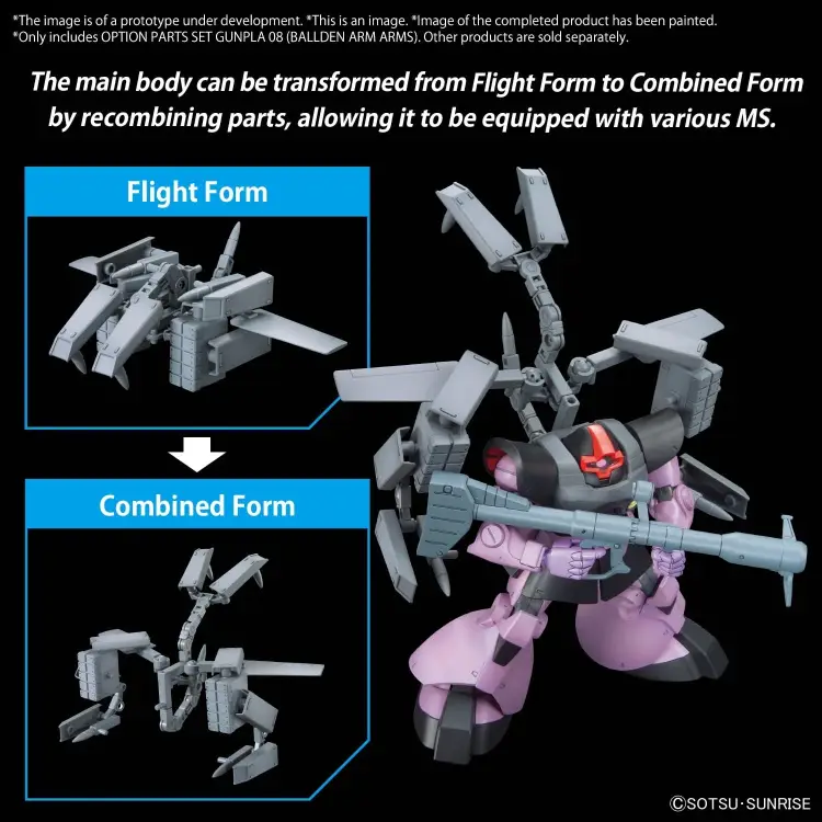 GUNDAM - Zestaw części opcjonalnych Gunpla 08 (Ramiona Balldena) - Zestaw modelarski