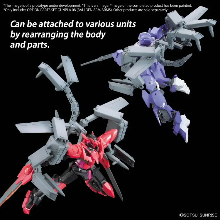 GUNDAM - Zestaw części opcjonalnych Gunpla 08 (Ramiona Balldena) - Zestaw modelarski