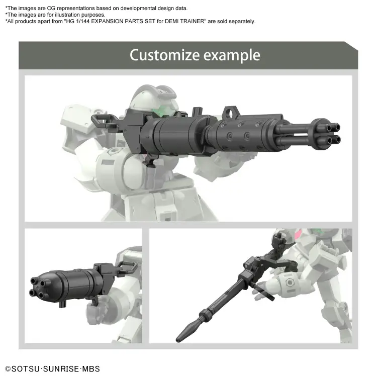 GUNDAM - Zestaw części rozszerzających HG 1/144 do Demi Trainer - Zestaw modelarski