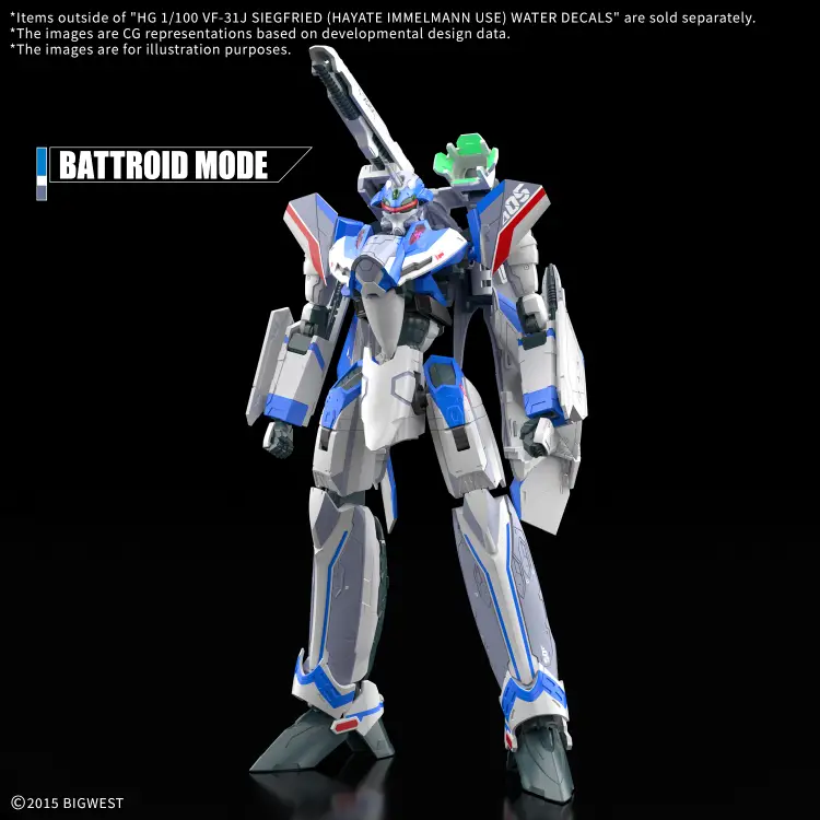 MACROSS -HG 1/100 VF-31J Siegfried (Hayate Use) Kalkomania wodna - Zestaw modelarski