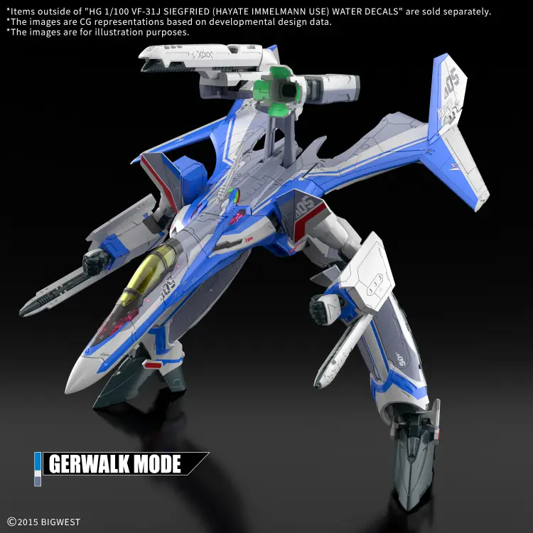 MACROSS -HG 1/100 VF-31J Siegfried (Hayate Use) Kalkomania wodna - Zestaw modelarski