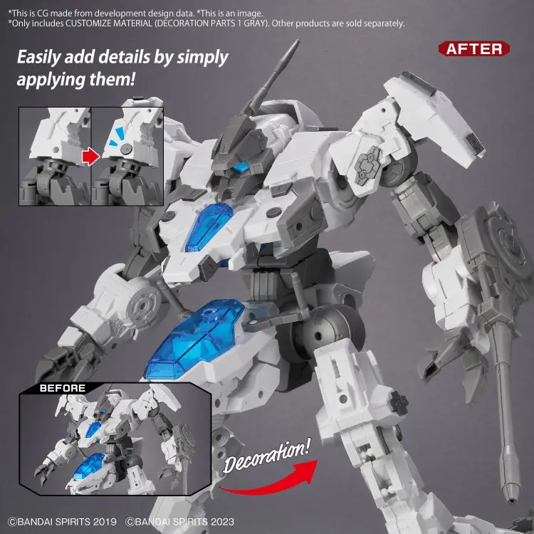30MM - Dostosuj materiał (części dekoracyjne 1 szary) - Zestaw modelarski