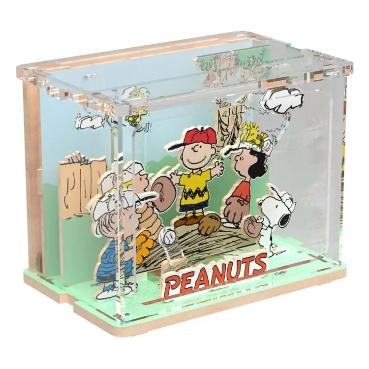 PEANUTS - Mini Scena Baseballowa - Zestaw modeli drewnianych