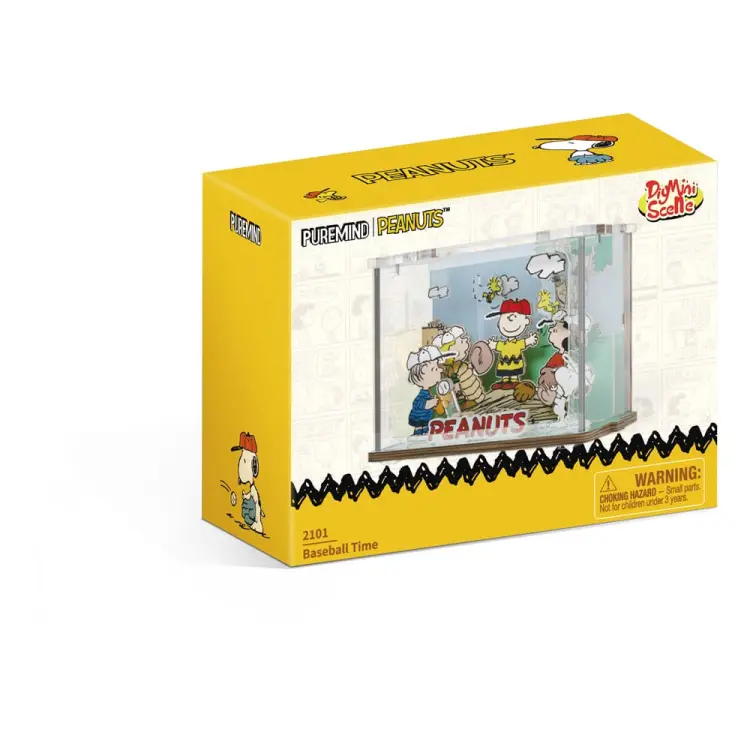 PEANUTS - Mini Scena Baseballowa - Zestaw modeli drewnianych