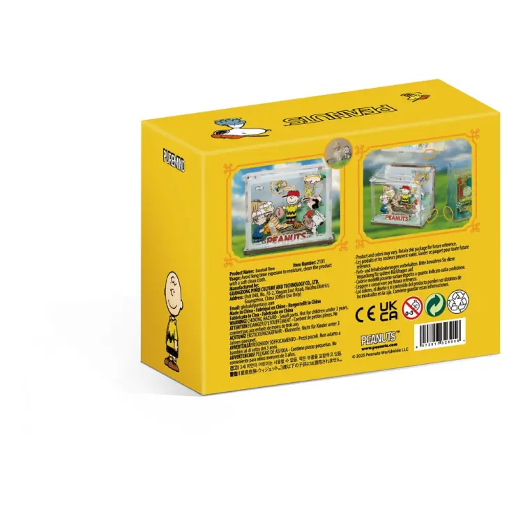 PEANUTS - Mini Scena Baseballowa - Zestaw modeli drewnianych