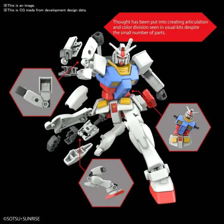 GUNDAM - EG 1/144 RX-78-2 Gundam - Zestaw modelarski 14 cm