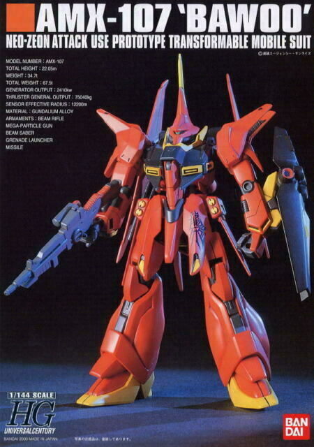 GUNDAM - HGUC AMX-107 Bawoo 1/144 - Zestaw modelarski
