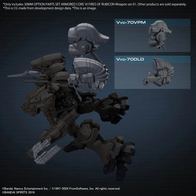 ARMORED CORE VI - Zestaw części opcjonalnych 30MM Zestaw broni 01 - Zestaw modelarski