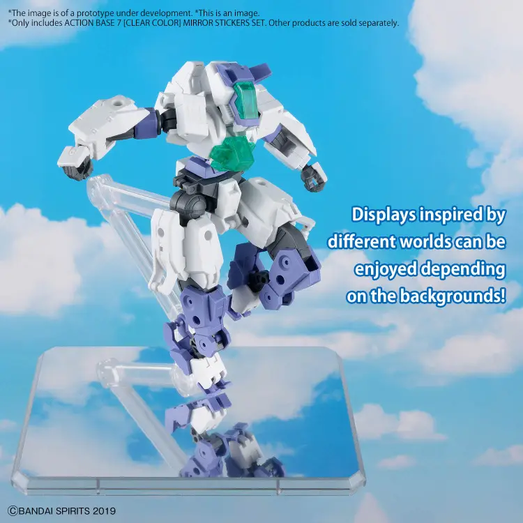 GUNDAM - Zestaw naklejek lustrzanych Action Base 7 (przezroczysty kolor) - Zestaw modelarski
