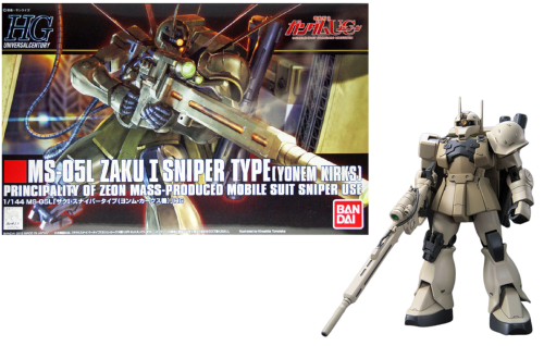 GUNDAM - HGUC 1/144 Zaku I typu snajperskiego (Yonem Kirks) - Zestaw modelarski
