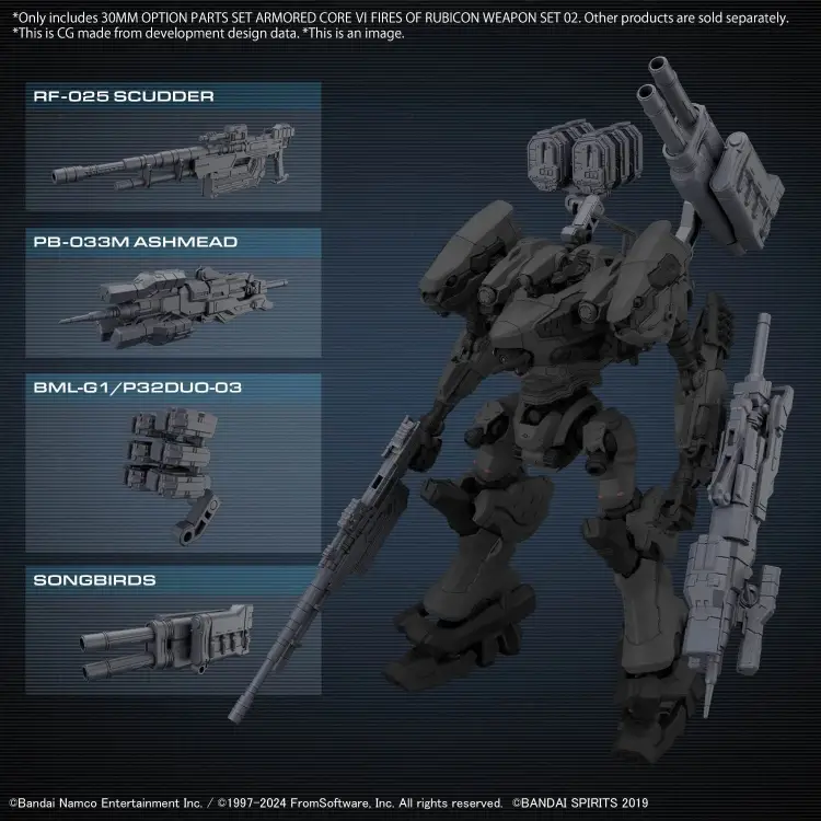 30MM - Zestaw części opcjonalnych Armored Core VI Zestaw broni 02 - Zestaw modelarski