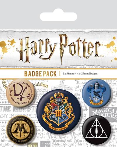 HARRY POTTER - Pakiet 5 odznak - Hogwart