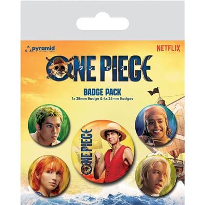 ONE PIECE NETFLIX- Słomkowe kapelusze - zestaw 5 odznak