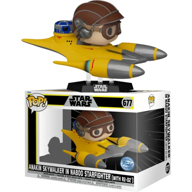 Funko POP! Rides: Star Wars - Anakin Skywalker in Naboo Starfighter (with R2-D2) #677