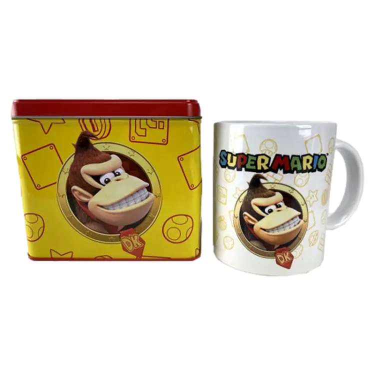 NINTENDO - DONKEY KONG - Metalowa ławka 12 x 9 x 11 cm + kubek