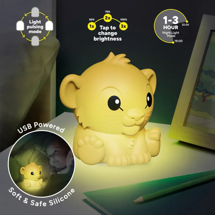 LWI KRÓL - Simba - Silikonowa lampka "SquishyGlo" z możliwością ładowania 15 cm
