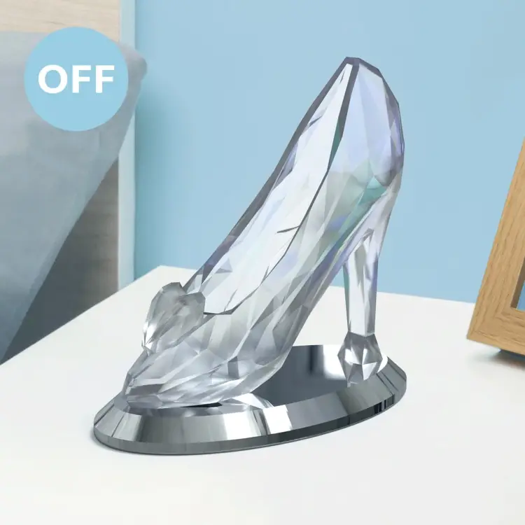 DISNEY - Szklany pantofelek Kopciuszka - lampka 3D 19 cm