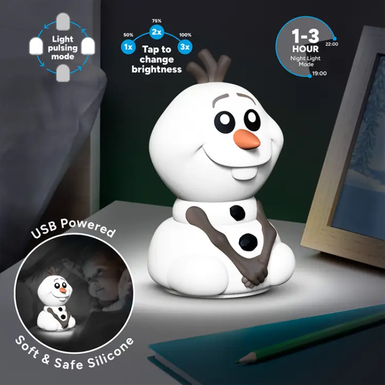 DISNEY - Olaf - Silikonowa lampka "SquishyGlo" z akumulatorem 7,4 cala