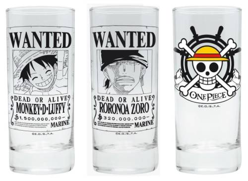 ONE PIECE - Luffy Zoro & Skull - Zestaw 3 kieliszków