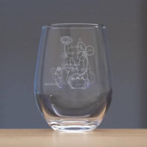 MY NEIGHBOR TOTORO - Totoro & Biała koniczyna - Grawerowane szkło 325ml