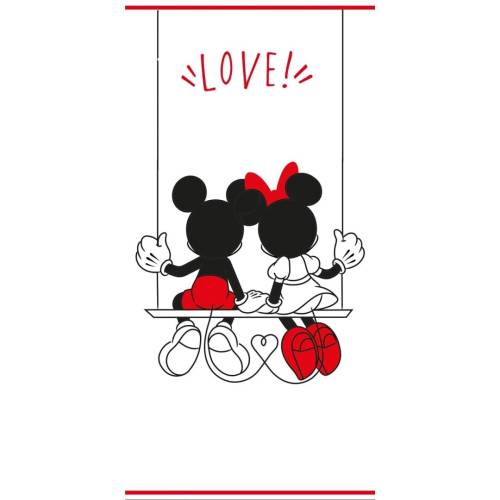 DISNEY - Ręcznik plażowy Mickey & Minnie "Love" - 70x140cm
