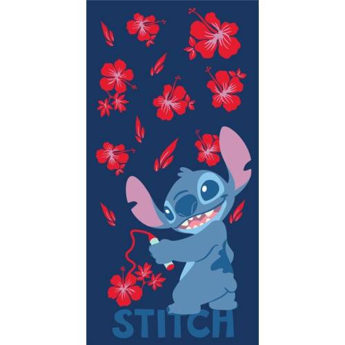 DISNEY - Stitch "Czerwone kwiaty" - Ręcznik plażowy 90x170cm