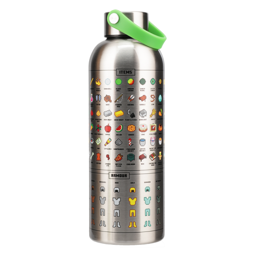 MINECRAFT - Symbols - Metalowa butelka na wodę z pętlą do przenoszenia - 500 ml