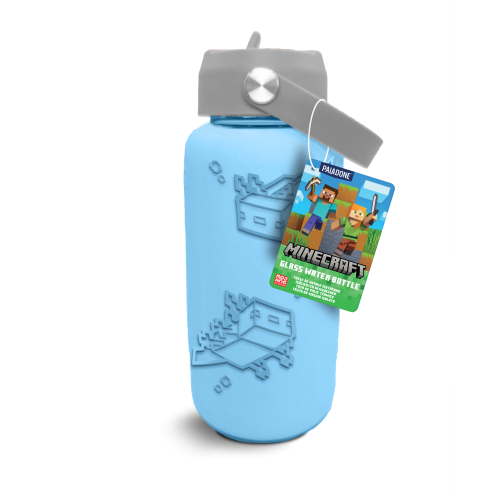 MINECRAFT - Szklana butelka na wodę z silikonowym rękawem 27oz