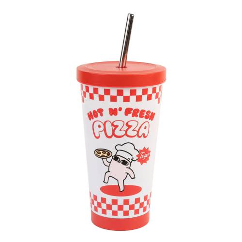 KETNIPZ - Pizza - Modny kubek ze słomką - Rozmiar 19Oz
