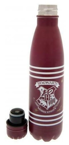 HARRY POTTER - Metalowa butelka - herb i paski - 500 ml