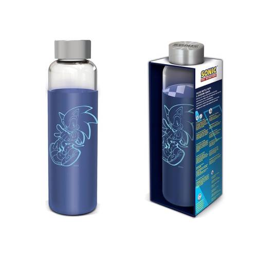 SONIC - Szklana butelka silikonowa - rozmiar 585 ml
