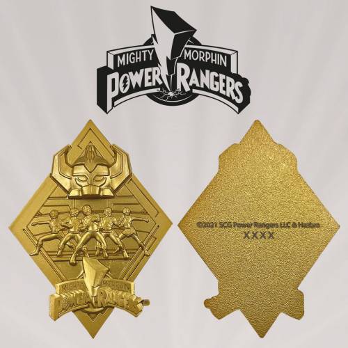 POWER RANGERS - pozłacany medalion kolekcjonerski "9x12.5x2.5cm