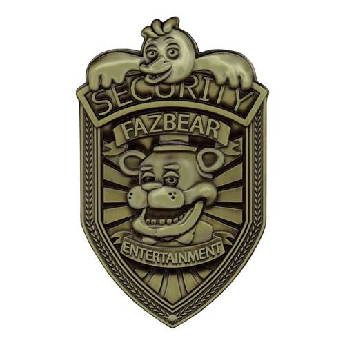 FNAF - Odznaka bezpieczeństwa - replika limitowanej edycji "Antique Brass Edi."