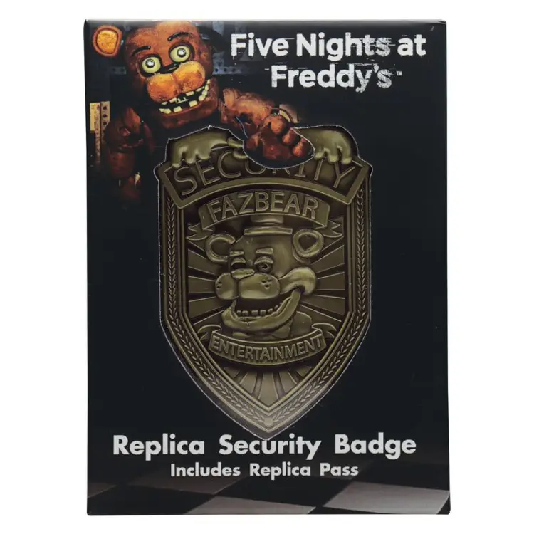 FNAF - Odznaka bezpieczeństwa - replika limitowanej edycji "Antique Brass Edi."