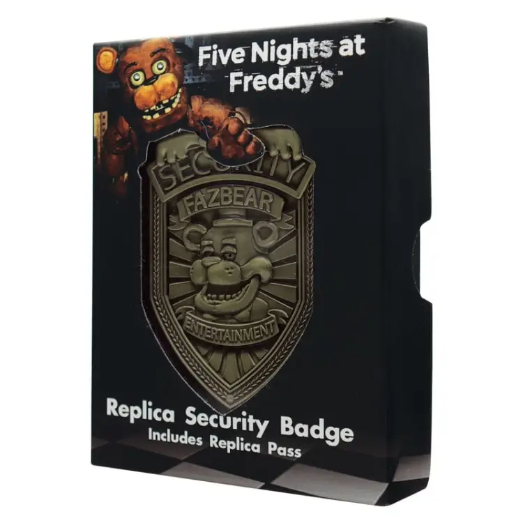 FNAF - Odznaka bezpieczeństwa - replika limitowanej edycji "Antique Brass Edi."