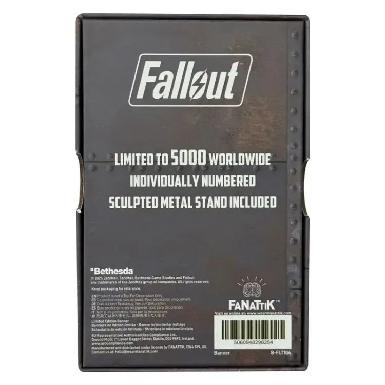 FALLOUT - Metalowy sztandar Bractwa Stali - replika z limitowanej edycji