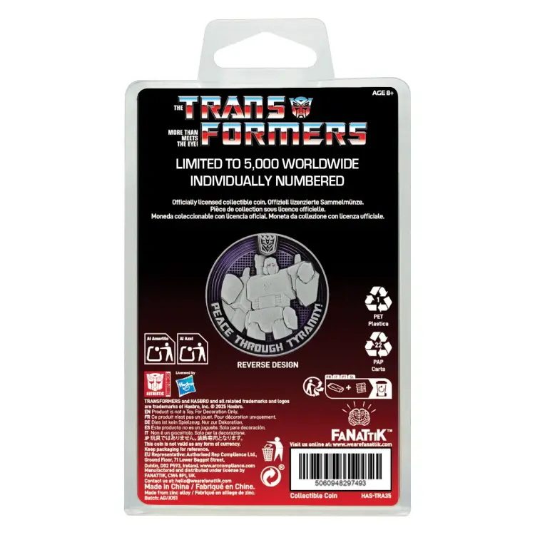 TRANSFORMERS G1 - Autoboty kontra Decepticony - moneta z limitowanej edycji