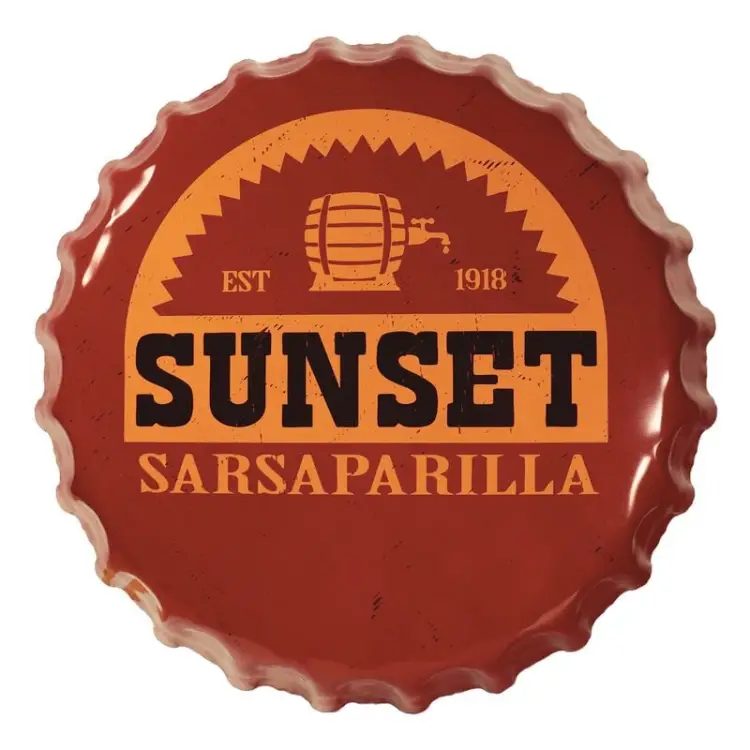 FALLOUT - Zakrętka do butelki Sunset Sarsaparilla - blaszany znak