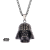 STAR WARS - Czarny, platerowany PVD łańcuszek z wisiorkiem Darth Vader z przezroczystym klejnotem