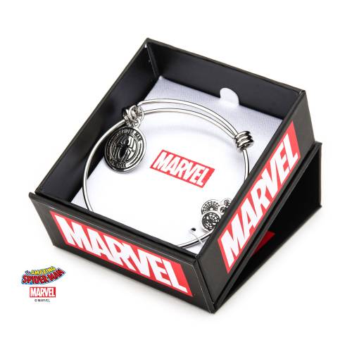 MARVEL - Damska bransoletka z łańcuszkiem ze stali nierdzewnej Spider-Man Expandable Charm Bracelet