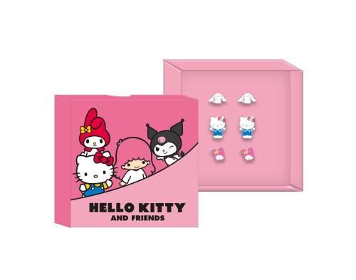 HELLO KITTY & Friends - 3 pary kolczyków sztyftów