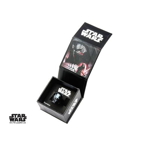 STAR WARS - Męski pierścionek 3D Darth Vader ze stali szlachetnej - Rozmiar 11