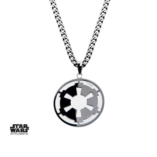 STAR WARS - wisiorek z gwiazdą śmierci i imperium ze stali nierdzewnej