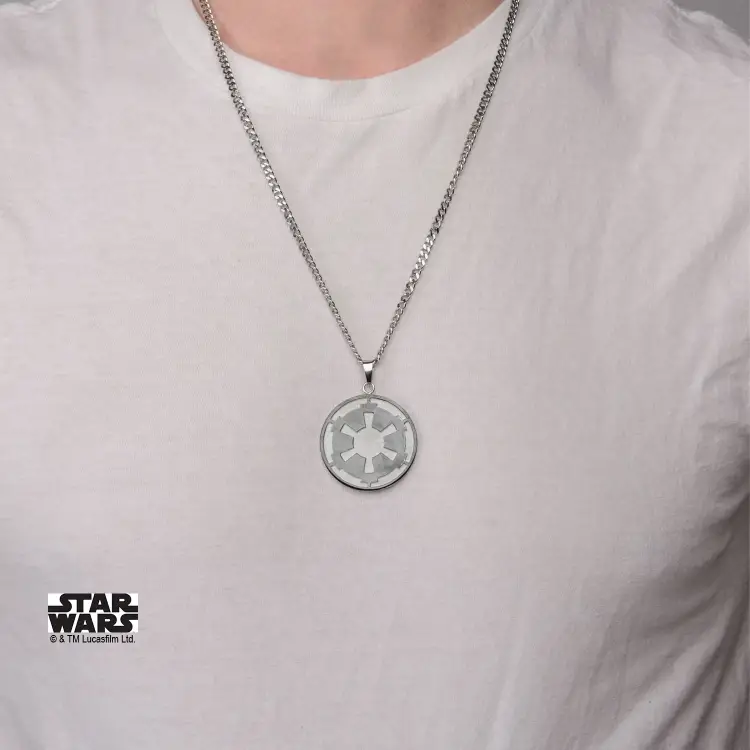 STAR WARS - wisiorek z gwiazdą śmierci i imperium ze stali nierdzewnej