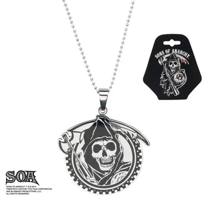 SONS OF ANARCHY - Grim Reaper Geard z zawieszkami Gunsickle z łańcuszkiem
