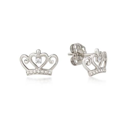 DISNEY METAL PRECIOUS - Kolczyki z koroną księżniczki "Sterling Silver