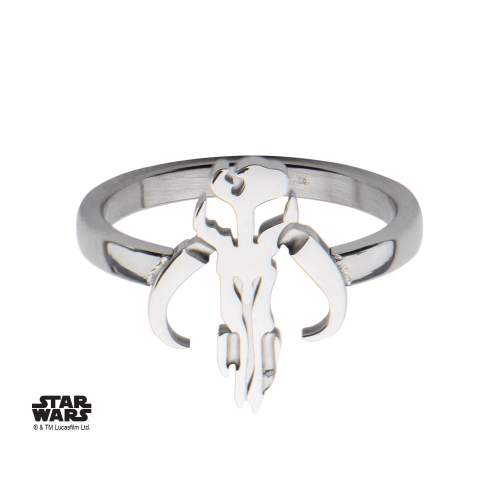 STAR WARS - damski pierścionek Mandalorian Sym Cut ze stali szlachetnej - rozmiar 6