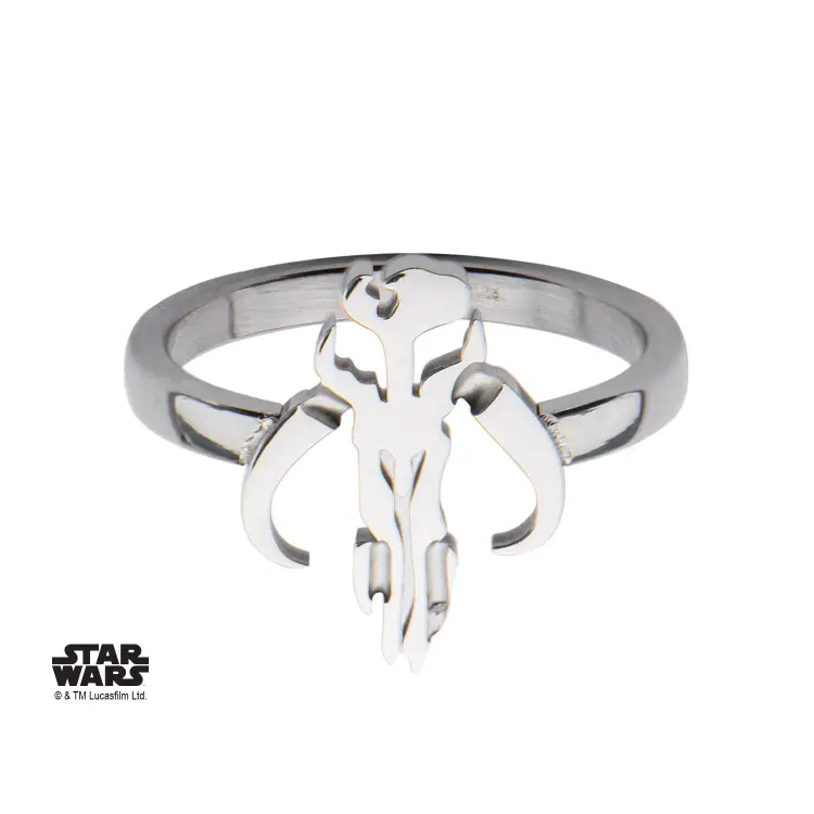 STAR WARS - damski pierścionek Mandalorian Sym Cut ze stali szlachetnej - rozmiar 6
