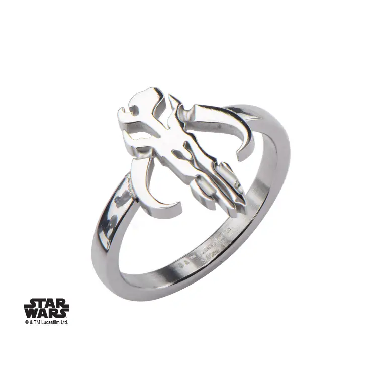 STAR WARS - damski pierścionek Mandalorian Sym Cut ze stali szlachetnej - rozmiar 6
